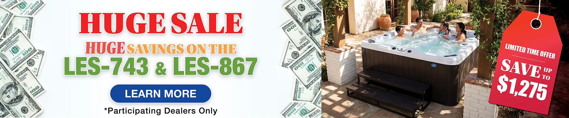 Calspas hot tub being used in a family setting - Hurricane