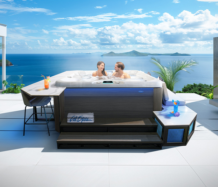 Calspas hot tub being used in a family setting - Hurricane